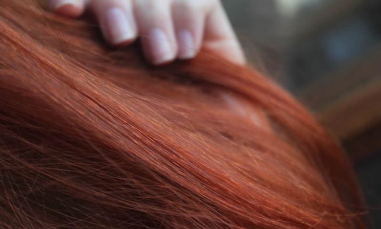 Natural Moroccan henna dye on hair