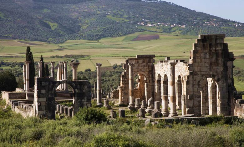 Volubilis a UNESCO World Heritage Site in Morocco, one of the largest Roman cities in Africa.