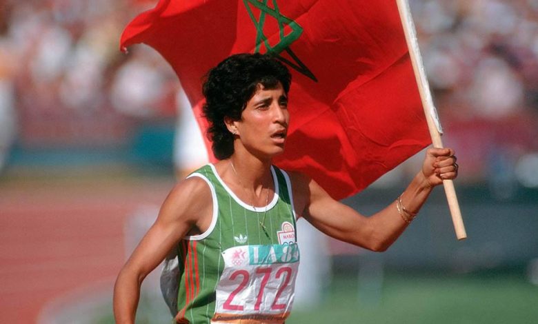 Nawal El Moutawakel, first Arab, African and Muslim woman to win an Olympic gold medal at the 1984 Olympic Games in Los Angeles