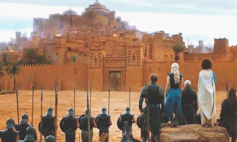 A scene from the famous American television series "Game of Thrones" at Aït Benhaddou, in Morocco.