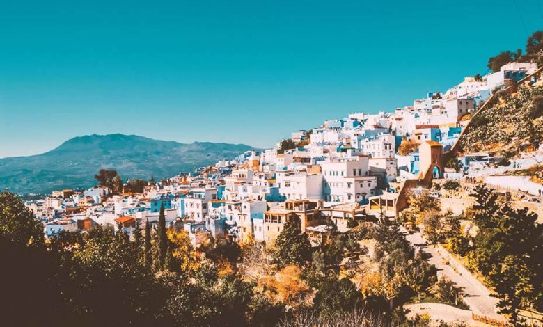 View of the beautiful and colorful city of Morocco, Chefchaouen.