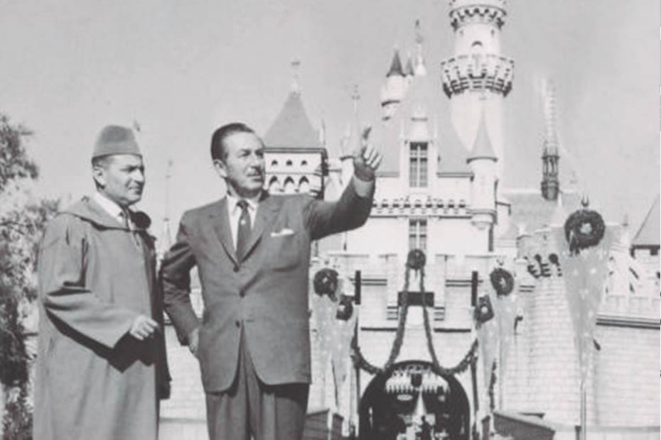 Moroccan King Mohammed V and Walter Elias Disney at Disney Land