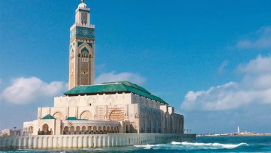 The Hassan II mosque of Morocco in Casablanca by the seaside