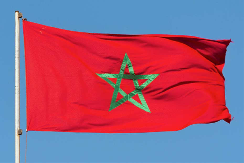 Where is located Morocco, Moroccan flag