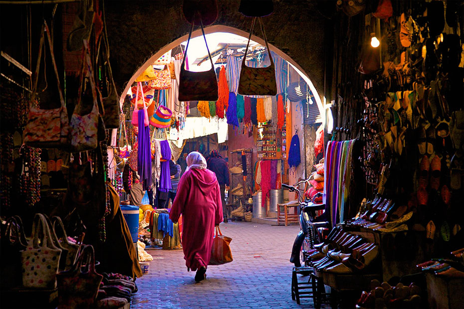 inside of a moroccan souk