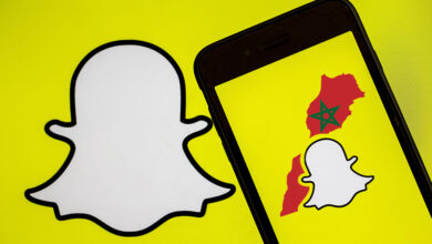 Snapchat logo with the Moroccan map -Is there snapchat in morocco.