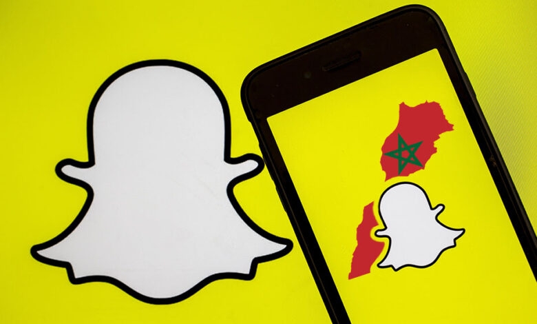 Snapchat logo with the Moroccan map -Is there snapchat in morocco.