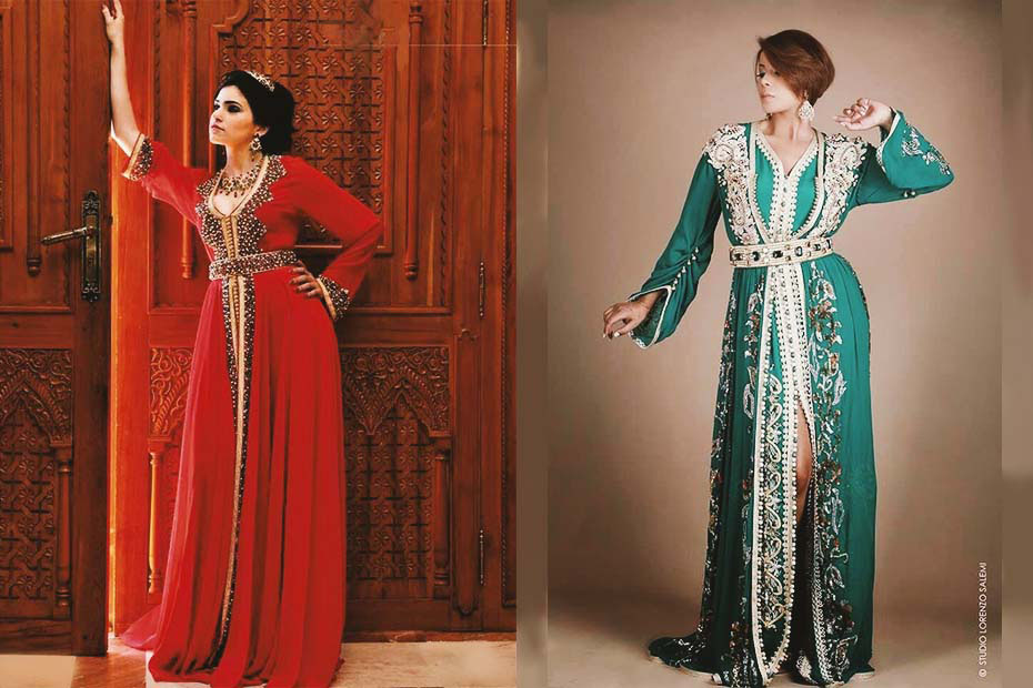 Women wearing Moroccan caftan 